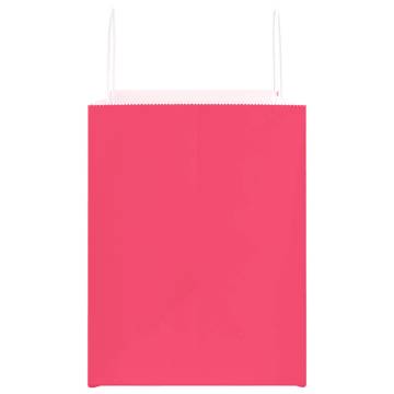 250 Pink Paper Bags with Handles - Eco-Friendly & Durable