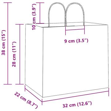 250 Pink Paper Bags with Handles - Eco-Friendly & Durable