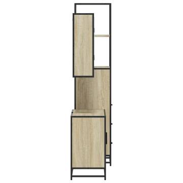 3 Piece Bathroom Furniture Set - Sonoma Oak Wood | HipoMarket