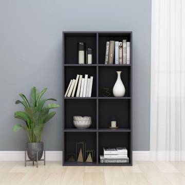 High Gloss Grey Book Cabinet & Sideboard - 66x30x130 cm