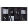 High Gloss Grey Book Cabinet & Sideboard - 66x30x130 cm