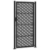 Garden Gate Black 105x205 cm Steel Cross Design | HipoMarket