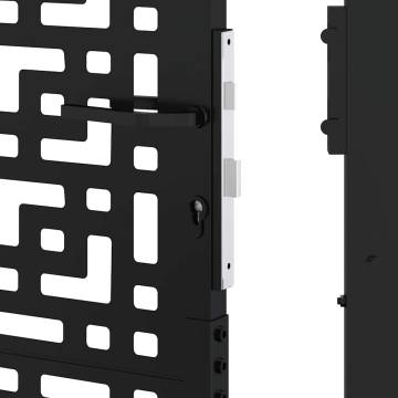 Garden Gate Black 105x205 cm Steel Cross Design | HipoMarket