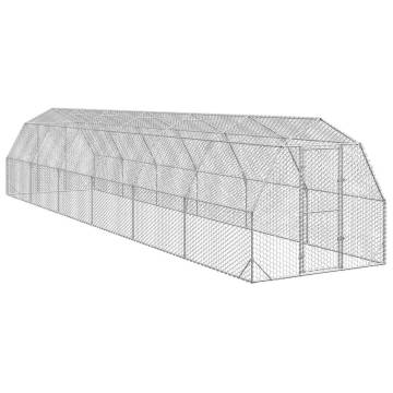 Galvanised Steel Chicken Run 2.5x12x2.25 m - Durable & Safe