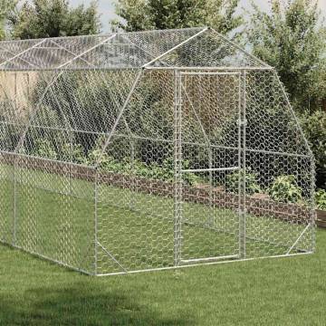 Galvanised Steel Chicken Run 2.5x12x2.25 m - Durable & Safe