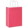 50 Pink Paper Bags with Handles - Eco-Friendly & Durable