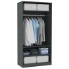 Stylish Grey Wardrobe 100x50x200 cm - Engineered Wood