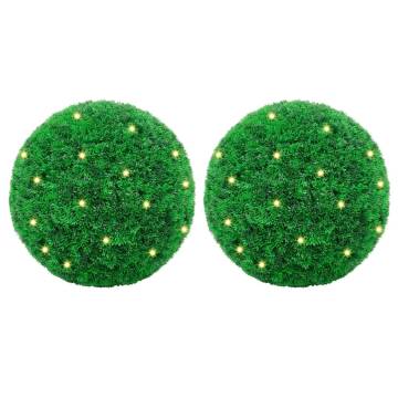 Artificial Boxwood Balls with LED Lights - 35 cm Green (2 pcs)