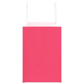 Pink Paper Bags with Handles - 250 pcs | Eco-Friendly Packaging