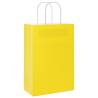 50 Yellow Paper Bags with Handles - Durable & Eco-Friendly