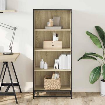 Bookcase Sonoma Oak 60x35x139 cm - Modern Engineered Wood Storage