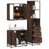  3 Piece Bathroom Furniture Set Brown Oak Engineered Wood Colour brown oak Number of 1 