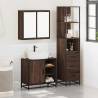 3 Piece Bathroom Furniture Set - Brown Oak Engineered Wood