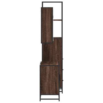 3 Piece Bathroom Furniture Set - Brown Oak Engineered Wood