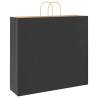 Paper Bags with Handles - 50 Pcs Black - Eco-Friendly Packaging