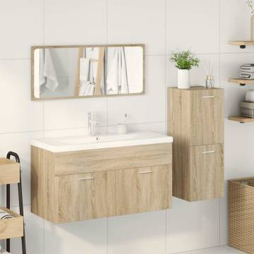 4 Piece Bathroom Furniture Set - Sonoma Oak Wood | HipoMarket