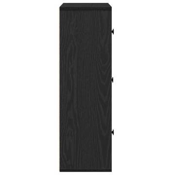 Bookcase Black Oak 60x24x76.5 cm | Stylish & Functional Storage