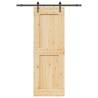 Sliding Door with Hardware Set - Solid Pine 80x210 cm