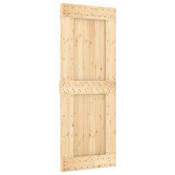 Sliding Door with Hardware Set - Solid Pine 80x210 cm