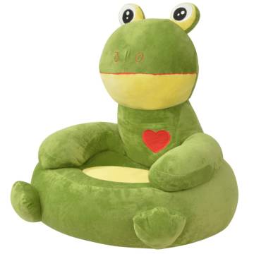 Plush Children's Chair Frog Green - Comfortable Kids Armchair