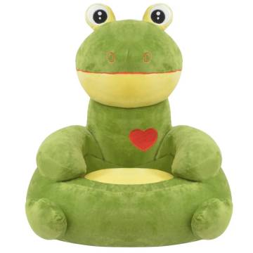 Plush Children's Chair Frog Green - Comfortable Kids Armchair