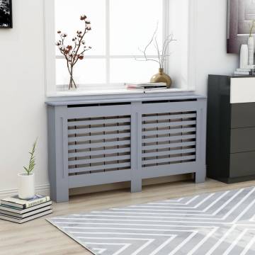 Stylish Anthracite Radiator Cover 152x19x81.5 cm | HipoMarket