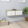  Wall-mounted Drawer Shelf White and Sonoma Oak 60x26x18.5 cm Engineered Wood Colour white and sonoma oak Quantity in Package 1 Number of Pieces 