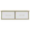 Wall-mounted Drawer Shelf White & Sonoma Oak | 60x26x18.5 cm