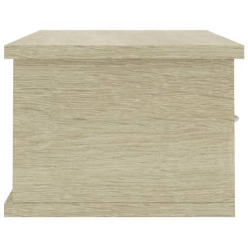 Wall-mounted Drawer Shelf White & Sonoma Oak | 60x26x18.5 cm