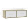 Wall-mounted Drawer Shelf White & Sonoma Oak | 60x26x18.5 cm