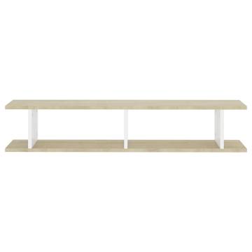 Wall Shelf Set - White & Sonoma Oak | Stylish 2 pcs Design