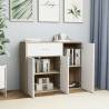 Stylish White & Sonoma Oak Sideboard - 88x30x70 cm