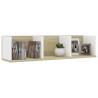 CD Wall Shelf White & Sonoma Oak 75x18 cm – Stylish Storage Solution