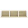 CD Wall Shelf White & Sonoma Oak 75x18 cm – Stylish Storage Solution