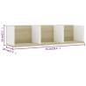 CD Wall Shelf White & Sonoma Oak 75x18 cm – Stylish Storage Solution