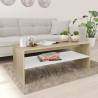 Elegant White & Sonoma Oak Coffee Table - 100x40x40 cm