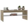 Elegant White & Sonoma Oak Coffee Table - 100x40x40 cm