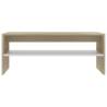 Elegant White & Sonoma Oak Coffee Table - 100x40x40 cm