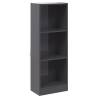 3-Tier High Gloss Grey Book Cabinet - Stylish & Modern Design