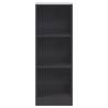 3-Tier High Gloss Grey Book Cabinet - Stylish & Modern Design