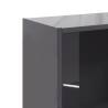 3-Tier High Gloss Grey Book Cabinet - Stylish & Modern Design