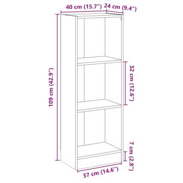 3-Tier High Gloss Grey Book Cabinet - Stylish & Modern Design