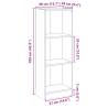 3-Tier High Gloss Grey Book Cabinet - Stylish & Modern Design