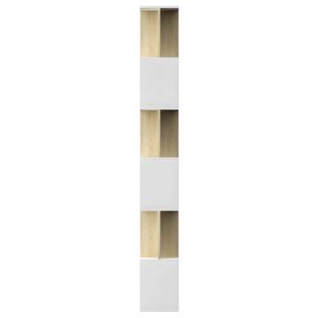 Book Cabinet Room Divider - White & Sonoma Oak 80x24x192 cm