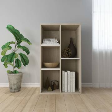 Book Cabinet Sideboard White & Sonoma Oak - 50x25x80 cm