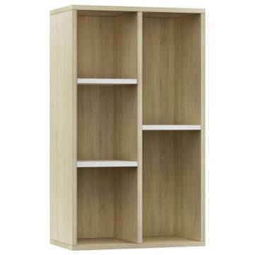 Book Cabinet Sideboard White & Sonoma Oak - 50x25x80 cm