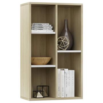 Book Cabinet Sideboard White & Sonoma Oak - 50x25x80 cm