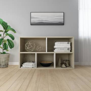 Book Cabinet Sideboard White & Sonoma Oak - 50x25x80 cm