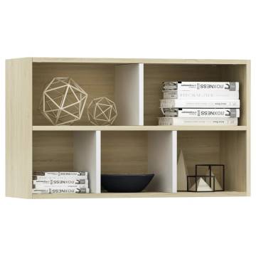 Book Cabinet Sideboard White & Sonoma Oak - 50x25x80 cm