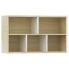 Book Cabinet Sideboard White & Sonoma Oak - 50x25x80 cm